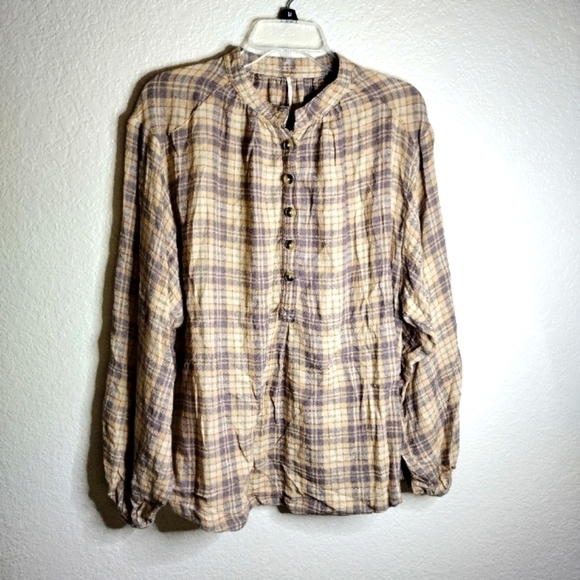 Free People Tops Free People Northern Bound Plaid Pullover sz S - Picture 2 of 10